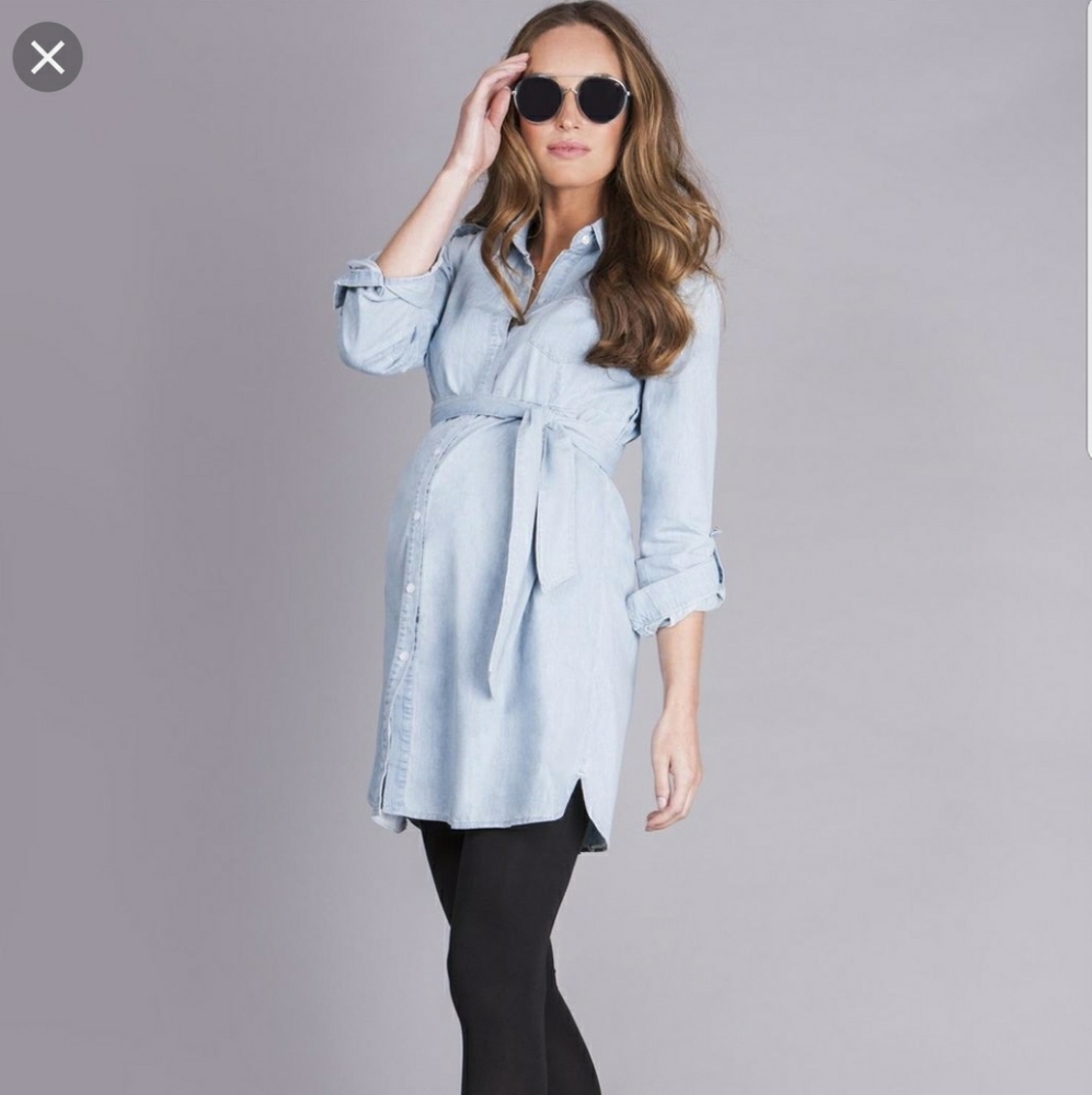 Seraphine maternity chambray dress - Picture 5 of 8